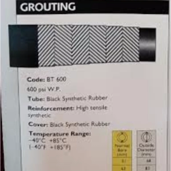 Selang Karet Untuk Material Handling Grouting BT 600